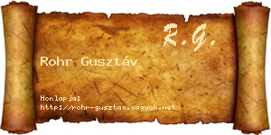 Rohr Gusztáv névjegykártya