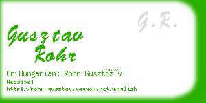 gusztav rohr business card